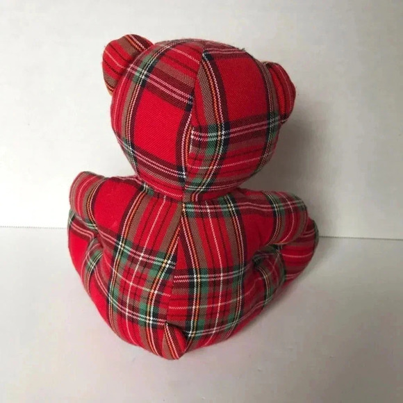 Vintage Dakin Plaid Red Teddy Bear 1984 Plush Toy - Picture 5 of 9